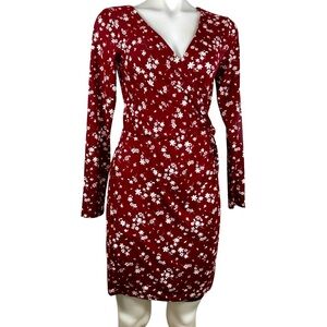 Trixxi country style dress flower dress burgundy size small new with tags